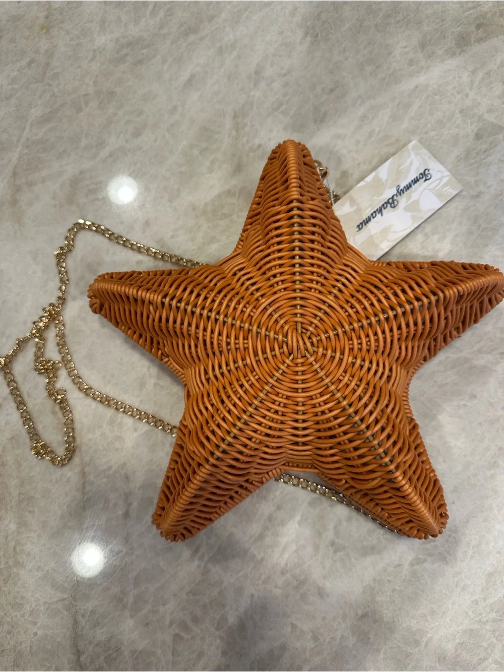 Tommy Bahama Wicker Star Crossbody with Gold Chain - Picture 3 of 7